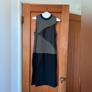 Carven black and white plaid dress